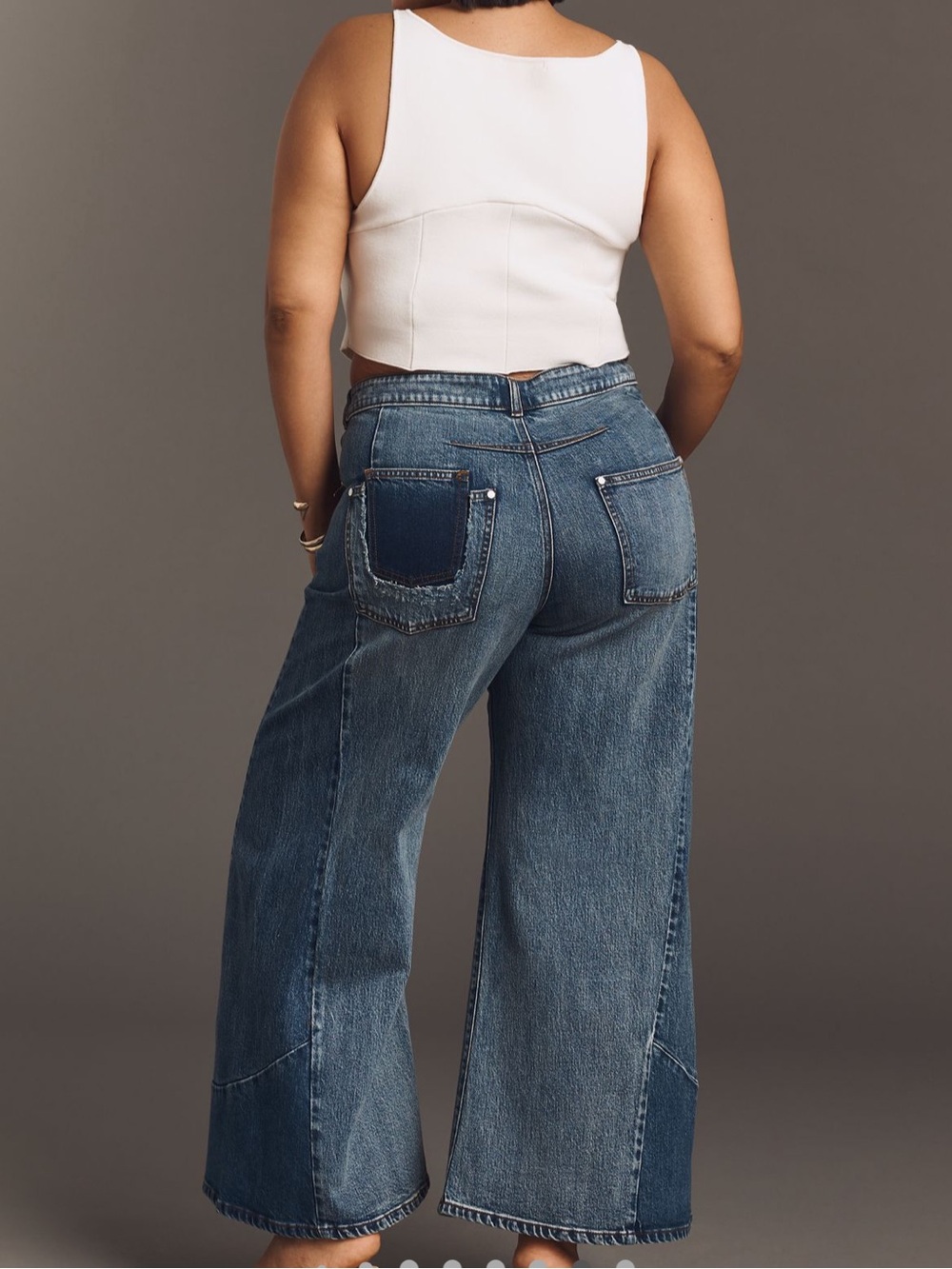 Anthropologie Pilcro the Darian 70s paneled wide leg flare jeans size 29 - Picture 2 of 7